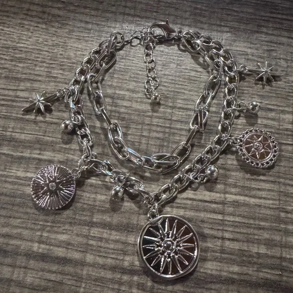 Silver Charm Bracelet Sun and Stars - Picture 7 of 7